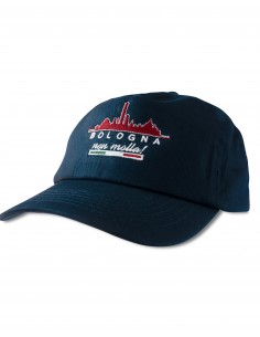 Cappello blu Bologna non molla con visiera junior