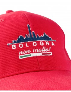 Cappello rosso Bologna non molla con visiera junior 2