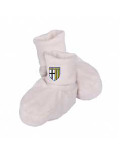 scalpa a calza da neonato Parma Calcio in ciniglia bianca