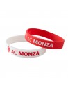 Kit composto da due bracciali in silicone, uno rosso e uno bianco, con stemma e scritta AC MONZA.